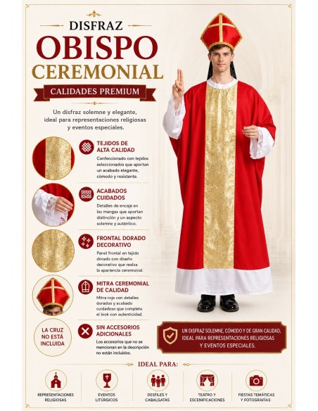 Costume Évêque Taille L | Costumes pour Adultes Le Roi du Carnaval